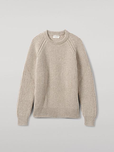 Ribbed Donegal Cashmere Cream Jumper