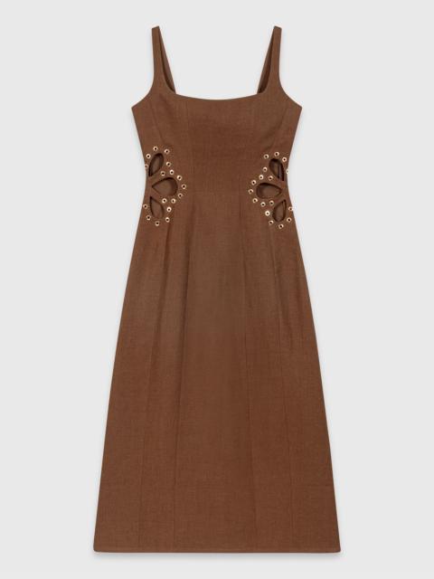 Linen blend maxi dress