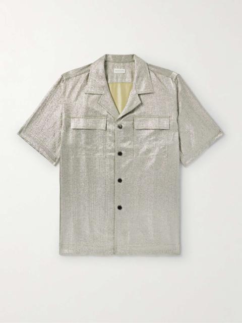 Camp-Collar Lamé Shirt