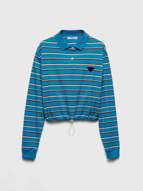 Striped piqué polo shirt