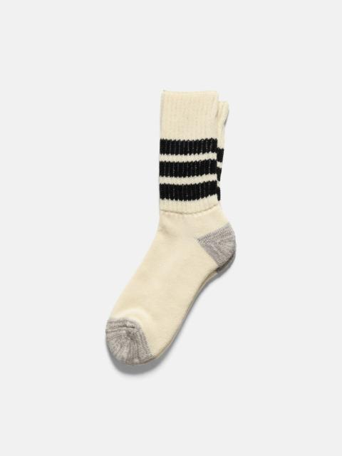 R1255 Coarse Ribbed Oldschool Crew Socks Black