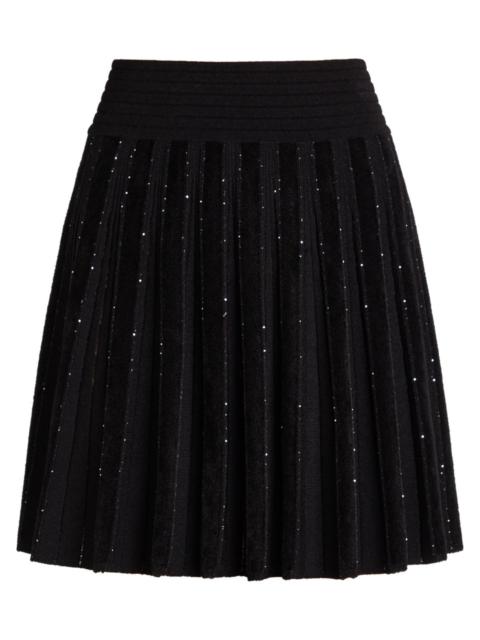Balmain Sequin-embellished Stretch-knit Mini Skirt