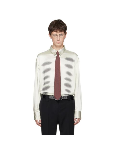 Off-White X-Ray Printed Satin Button-Up Shirt