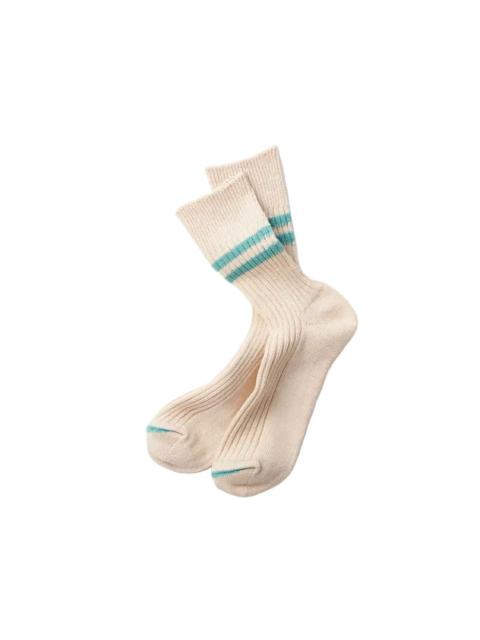 R1468 Hemp Organic Socks - White Sand/Turquoise