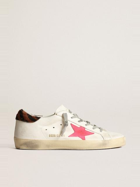 Women’s Super-Star with pink suede star and pony skin heel tab