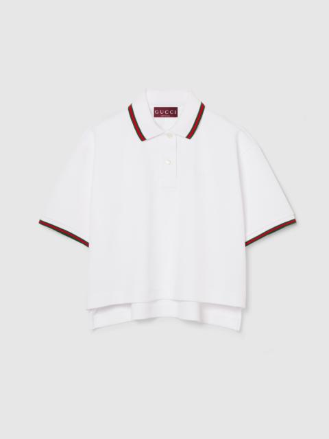 Cotton piquet polo shirt with Web
