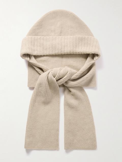 Hooded Ribbed Wool And Cashmere-blend Snood