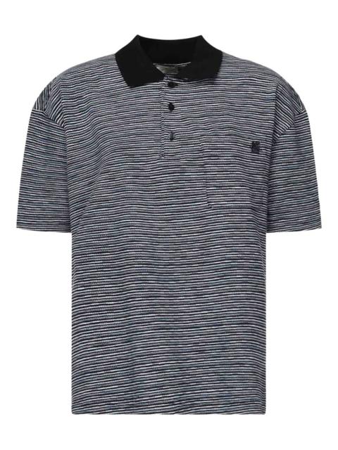 striped pocket polo shirt
