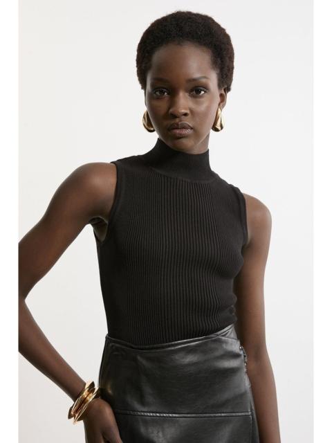 Viscose Blend Rib Knit Vest