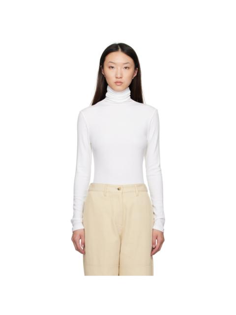 White Asymmetrical Turtleneck