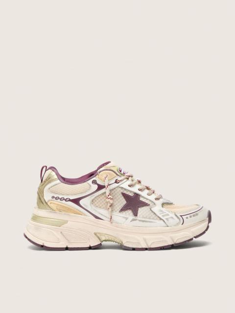 Women's Lightstar CNY in white mesh and leather with wine-red TPU star