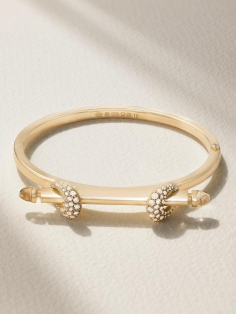 Chakra Icon 18-karat Gold, Diamond And Quartz Bangle