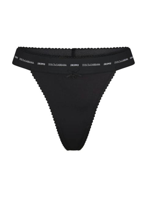 SKIMS x Dolce&Gabbana Stretch Satin Bikini Onyx