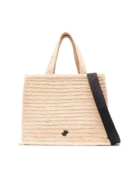 large JP raffia tote bag