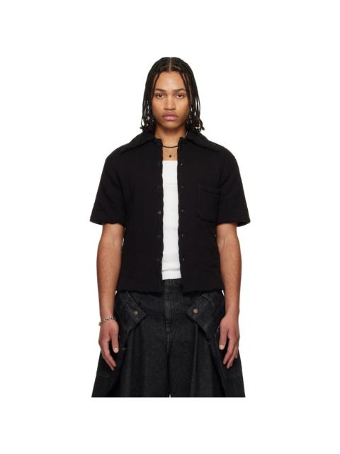 Black Wadded Shift Shirt