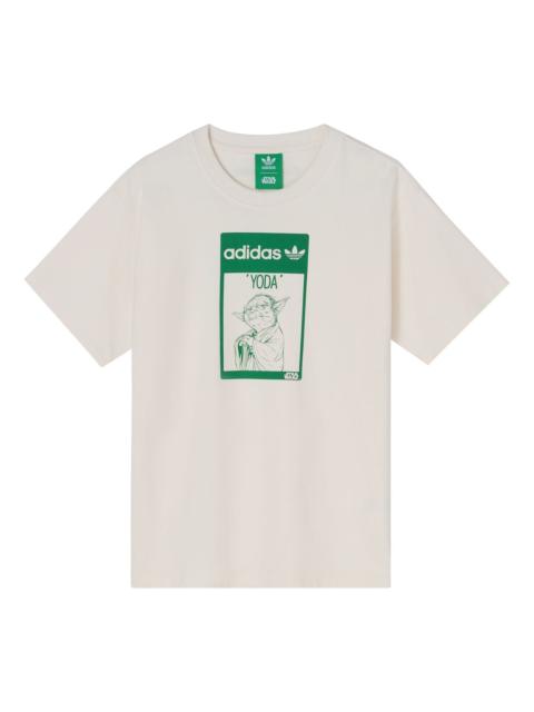 adidas originals Star War Yoda Printing Sports Round Collar GS White GP3461