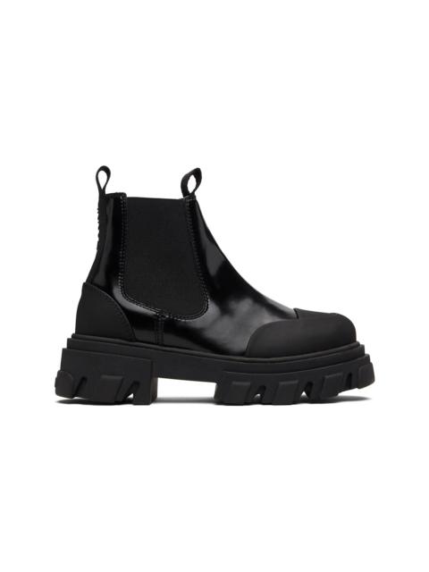 Black Cleated Low Chelsea Boots