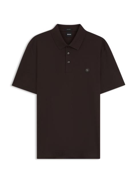 MERCERIZED-COTTON POLO SHIRT WITH DOUBLE B MONOGRAM