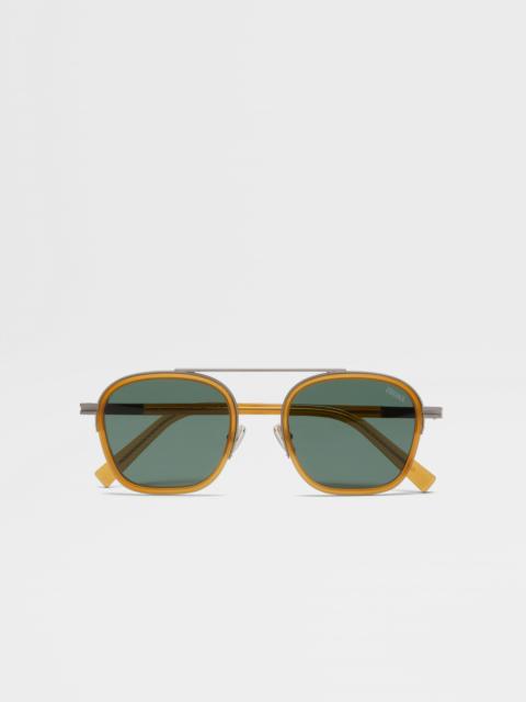 DARK YELLOW ORIZZONTE I ACETATE AND METAL SUNGLASSES