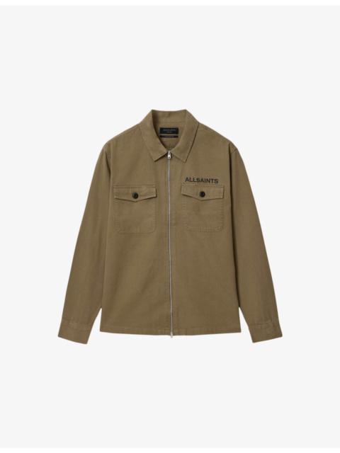 Orbit Graphic-Print Zip-Up Cotton Shirt