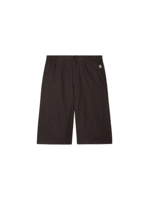 Chocolate Jacquard Check Bowling Shorts