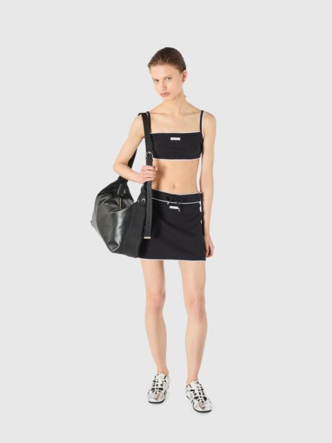 Light ribbed jersey fine straps bra organic cotton