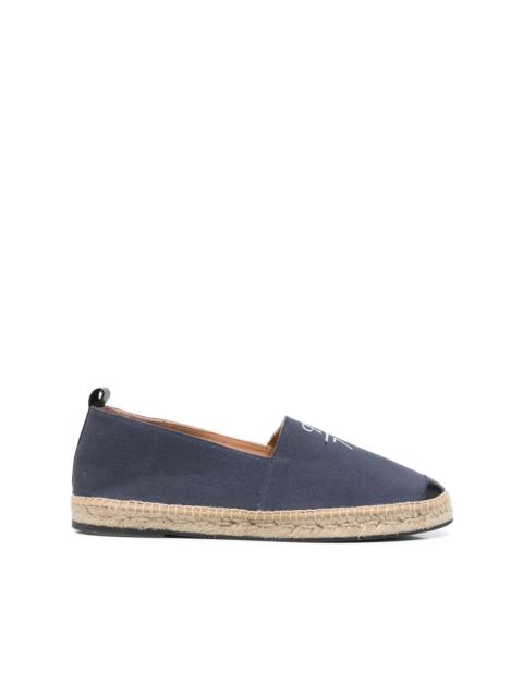 logo-print leather-trim espadrilles
