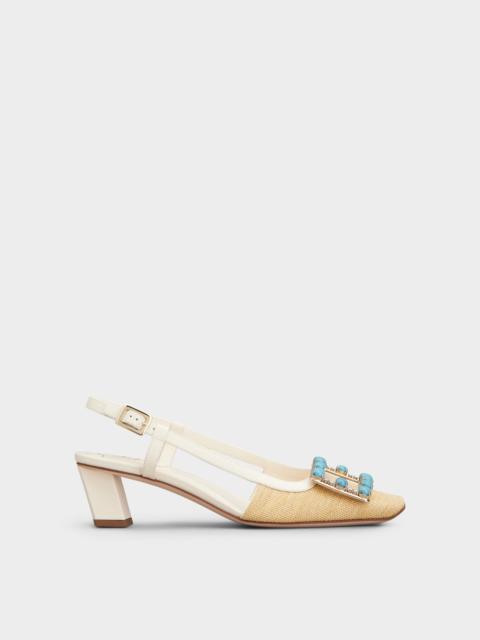 Belle Vivier Slingback Pumps in canvas