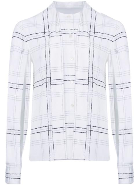 checked tie-strap shirt