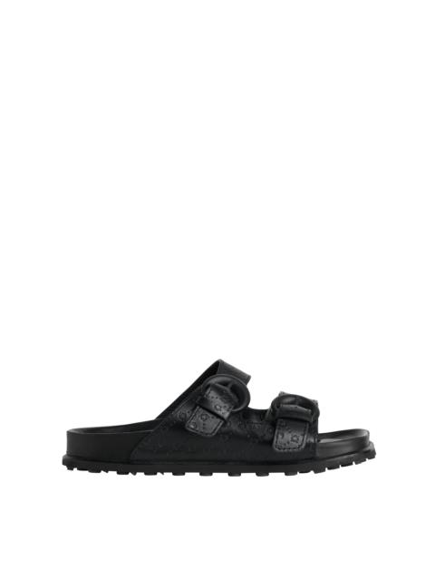 Embossed Leather MS Ground Sandals