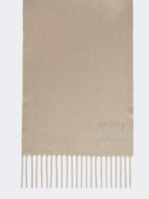 Pure cashmere stole with Monogram detail - SAND