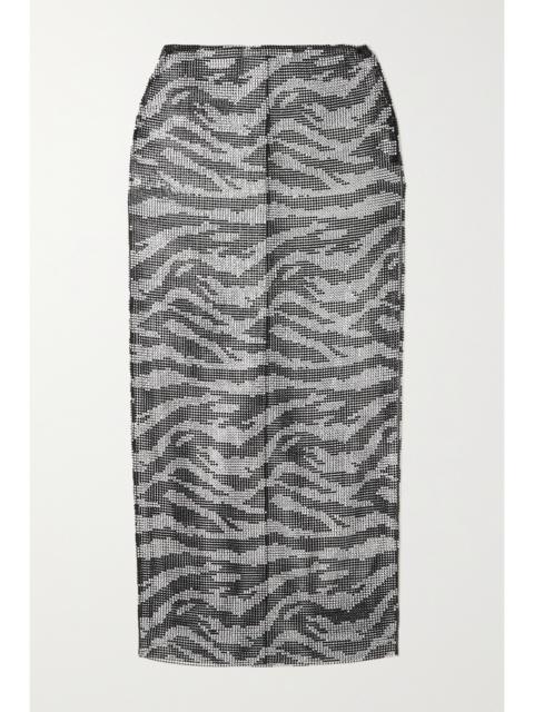 Crystal-embellished Mesh Midi Skirt