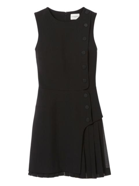 button-detail pleated dress