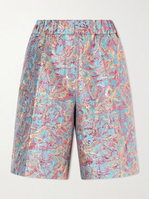 Printed Cotton-blend Jacquard Shorts