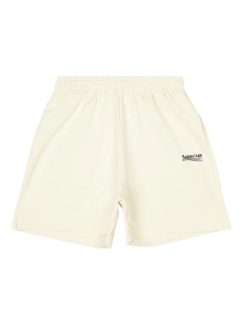 Balenciaga Political Campaign Large Fit Sweat Shorts Light Beige/Black/Blue