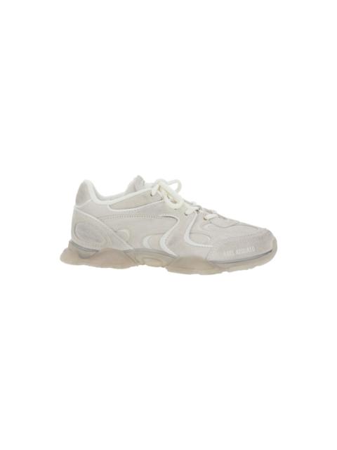 'eris' White Low Top Sneakers With Logo Patch On The Tongue In Leather And Fabric Woman