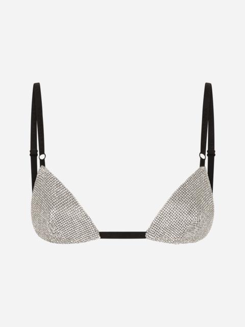 Crystal mesh bra