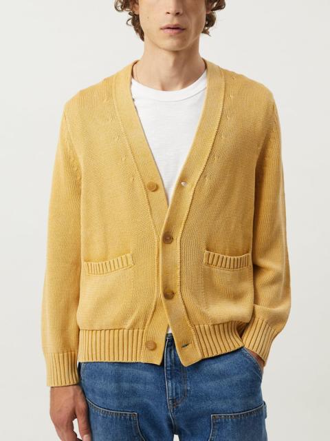 ACID WASH CARDIGAN - GOLD