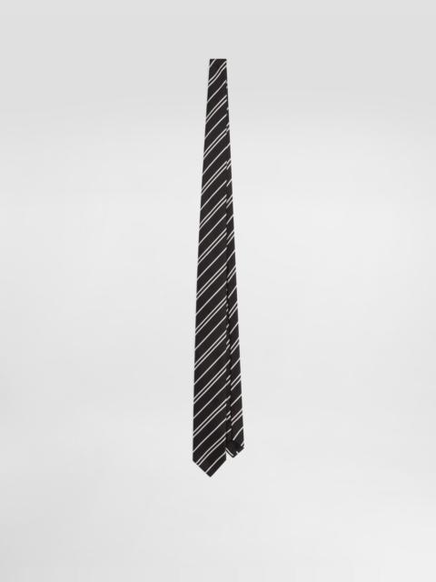 Striped jacquard tie