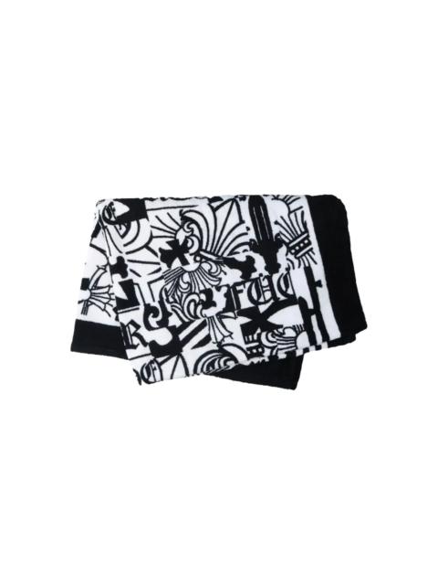 logo-print beach towel