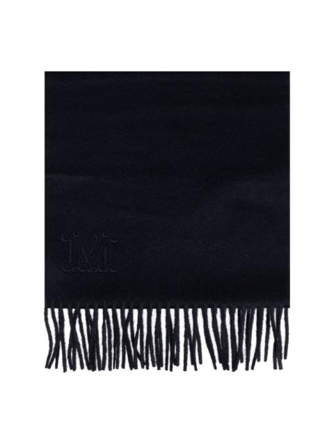 embroidered-logo cashmere scarf