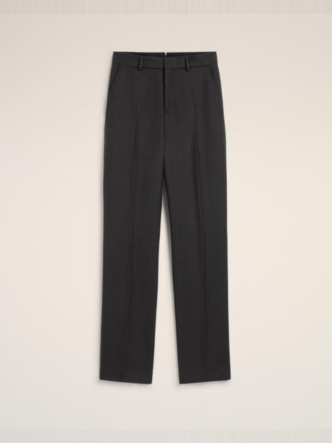 BLACK WOOL LARGE FIT TROUSERS