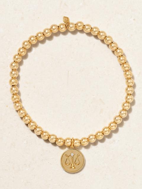 Libra 14-karat Gold Diamond Bracelet