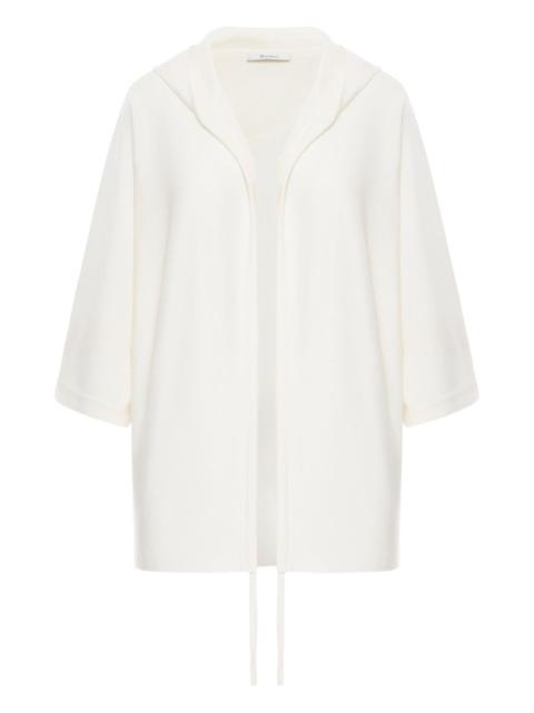 hooded wool cardigan