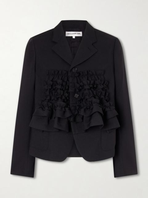 Ruffled Gabardine Blazer