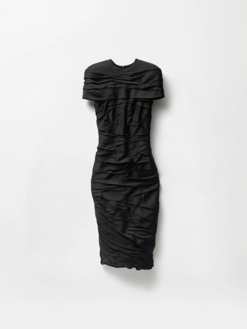 Draped Envers-Satin Midi Dress