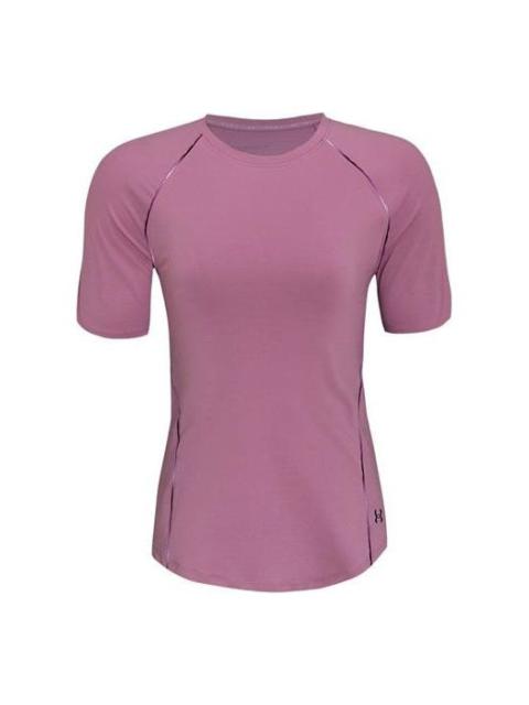 Under Armour Rush Casual Breathable Training Sports Short Sleeve Pink Red 1360852-680