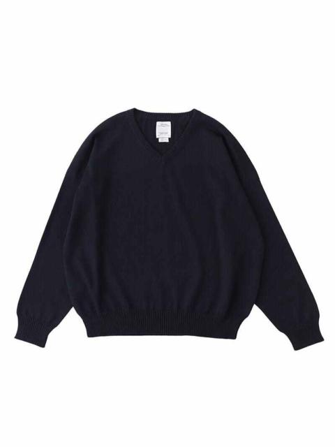 AMPLUS V-NECK KNIT L/S NAVY