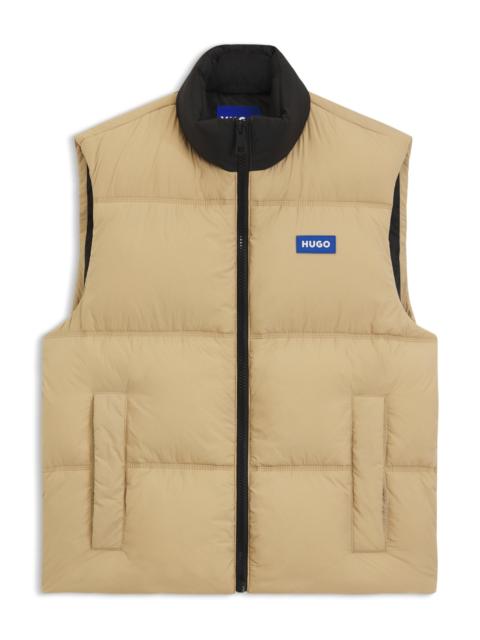 LOGO-LABEL GILET WITH WATER-REPELLENT FINISH