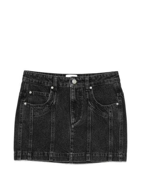 five-pockets denim mini skirt
